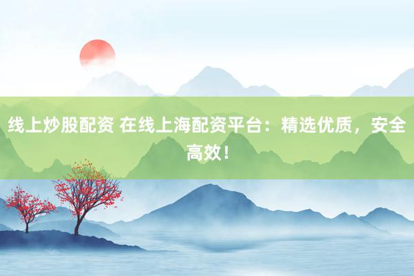 线上炒股配资 在线上海配资平台：精选优质，安全高效！