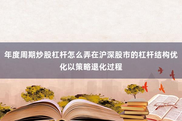 年度周期炒股杠杆怎么弄在沪深股市的杠杆结构优化以策略退化过程